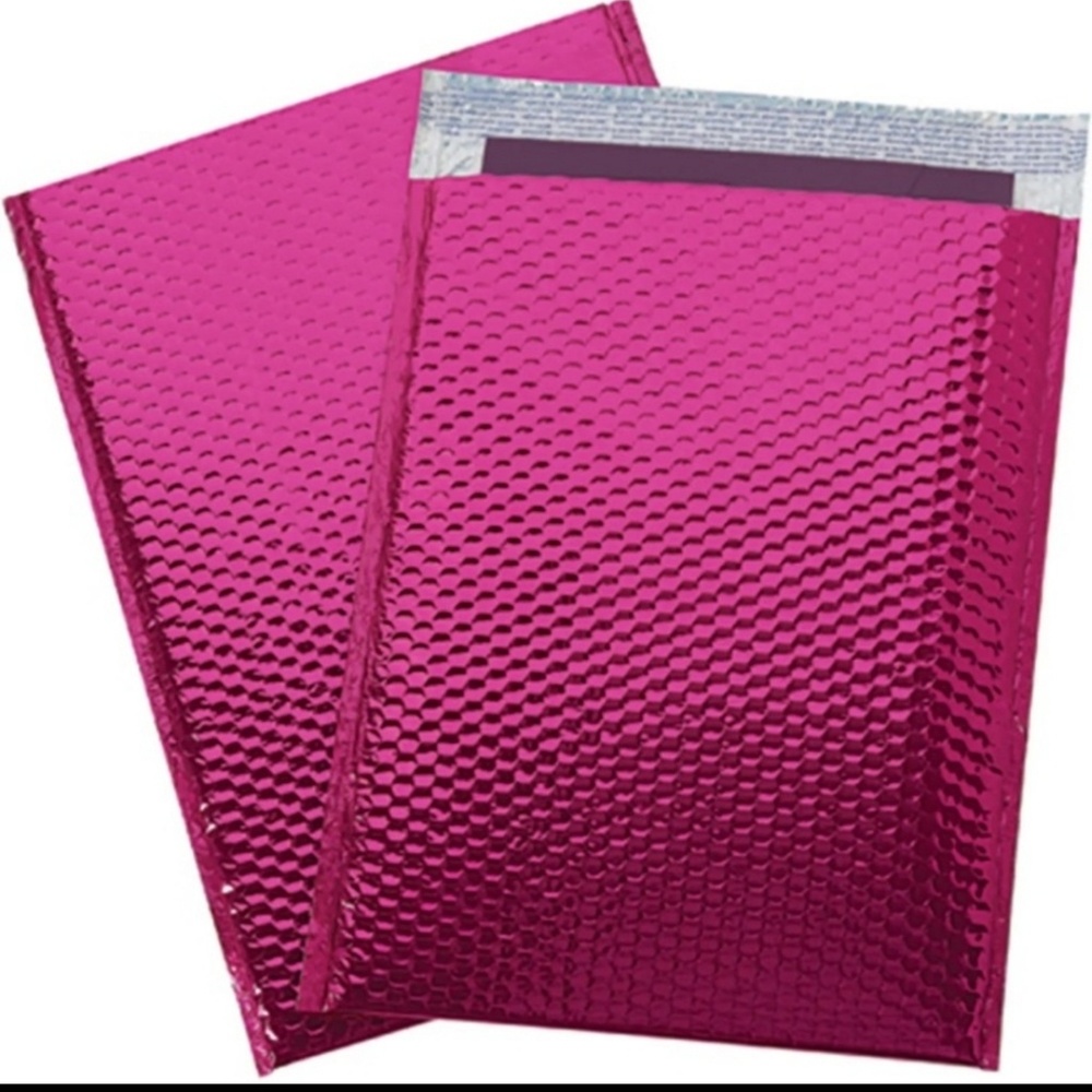 Pink metallic poly bubble mailer 12 pack size 6X10